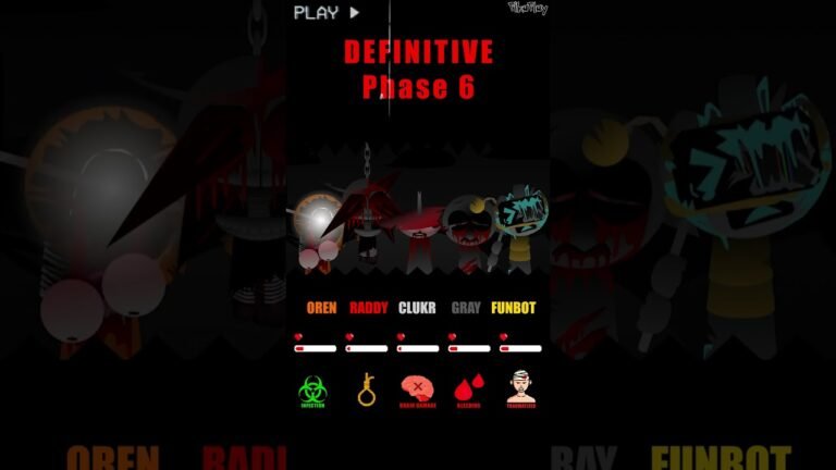 HP Bar Oren Raddy Clukr Gray Funbot in 3 – 10 Definitive Phases #sprunki #incredibox