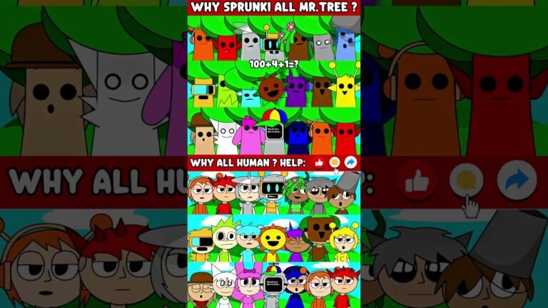 WOW! 🔥 Why Sprunki all Mr.Tree ? VS Why all Human? Incredibox Sprunki #viralshorts