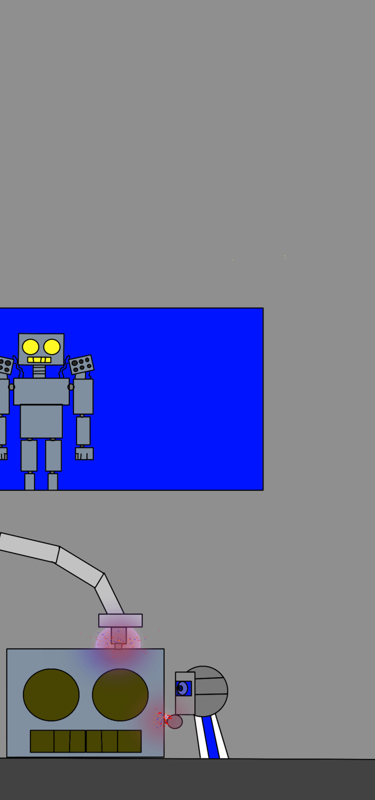 You see laborant makeing a big robot what do you say?