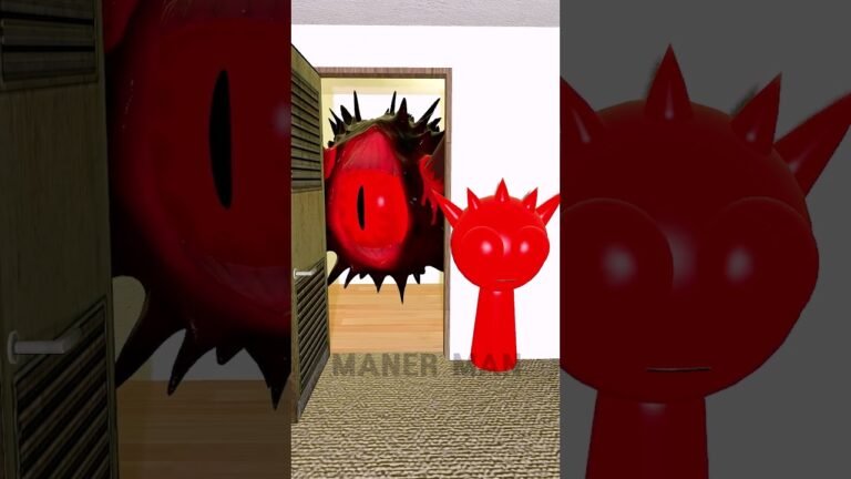 Hide from Horror Mr.Sun in the hotel room! 🏨👹 #Sprunki #MrSun #game #hide