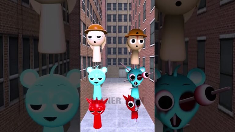 Sprunki & Horror Sprunki build a 2-line tower!! 🧱🎮 #Sprunki #Horror #2line #Game #Gmod