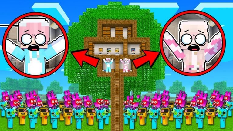 MOMON BANGUN RUMAH POHON PALING AMAN DARI KEJARAN MONSTER SPRUNKI APOCALYPSE @BANGJBLOX