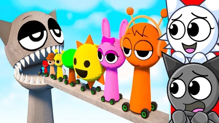 GIANT GRAY vs SPRUNKI CARS..??