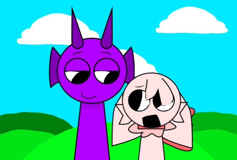 Durple tries to hug poofy but gets attacked by mittens