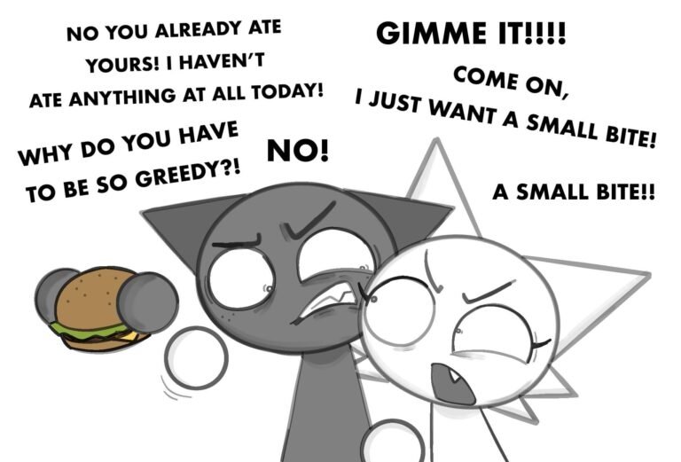 Fatasses fighting for food. (read body text)